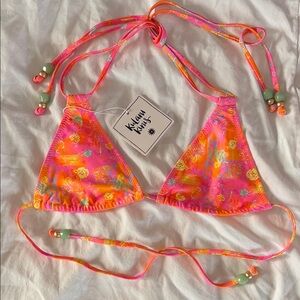 Kulani Kinis halter bralette bikini tip sunrise kiss size small